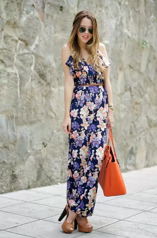 Floral Print Jumpsuits