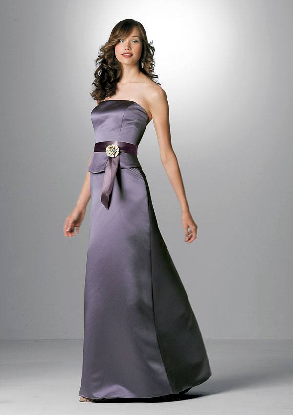 trendy purple strapless dress