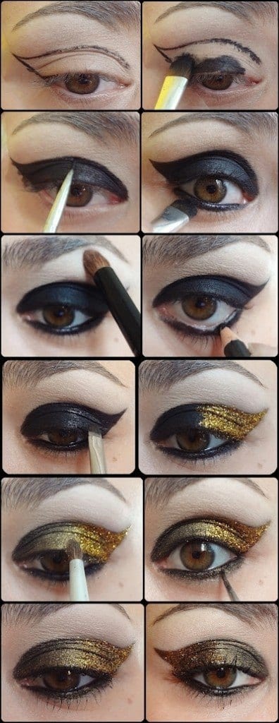 Black and Gold Smokey Eye