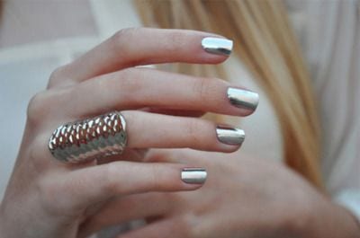 Cool Silver nail design