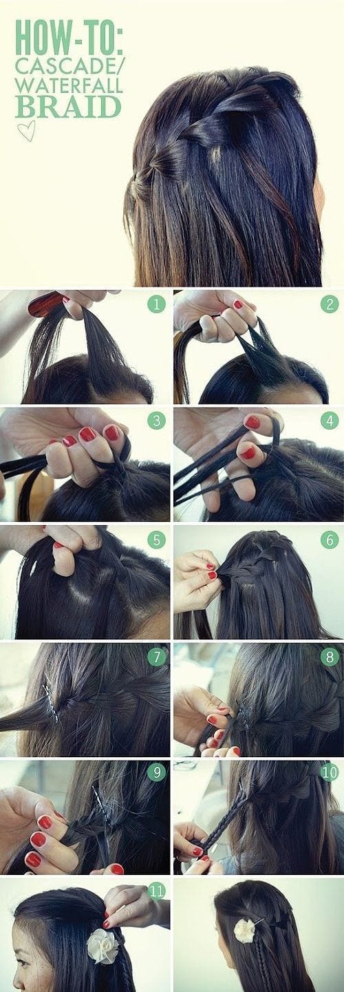 DIY Waterfall Braid Hairstyle