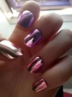 Metallic and mirror nail art