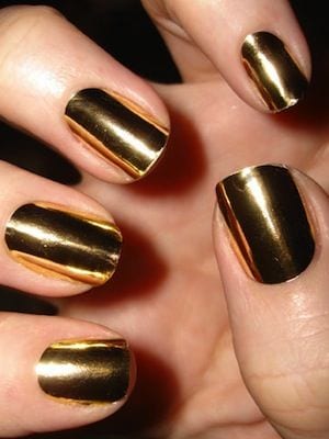 Shinny Gold Nails