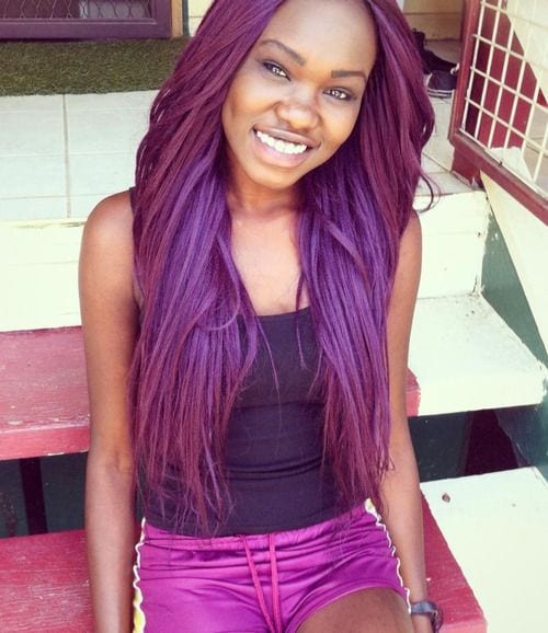 African Girls Purple Hairstyles