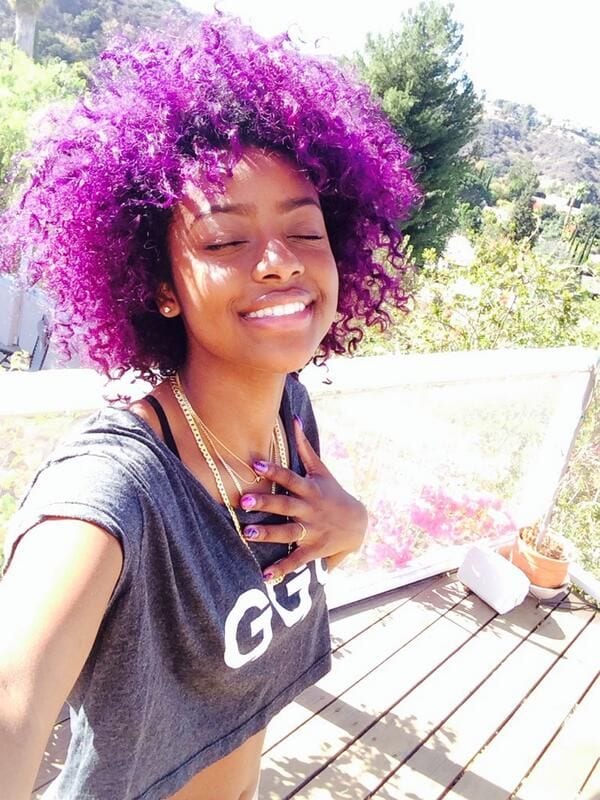 Purple Hairstyle for Black Teenage girls