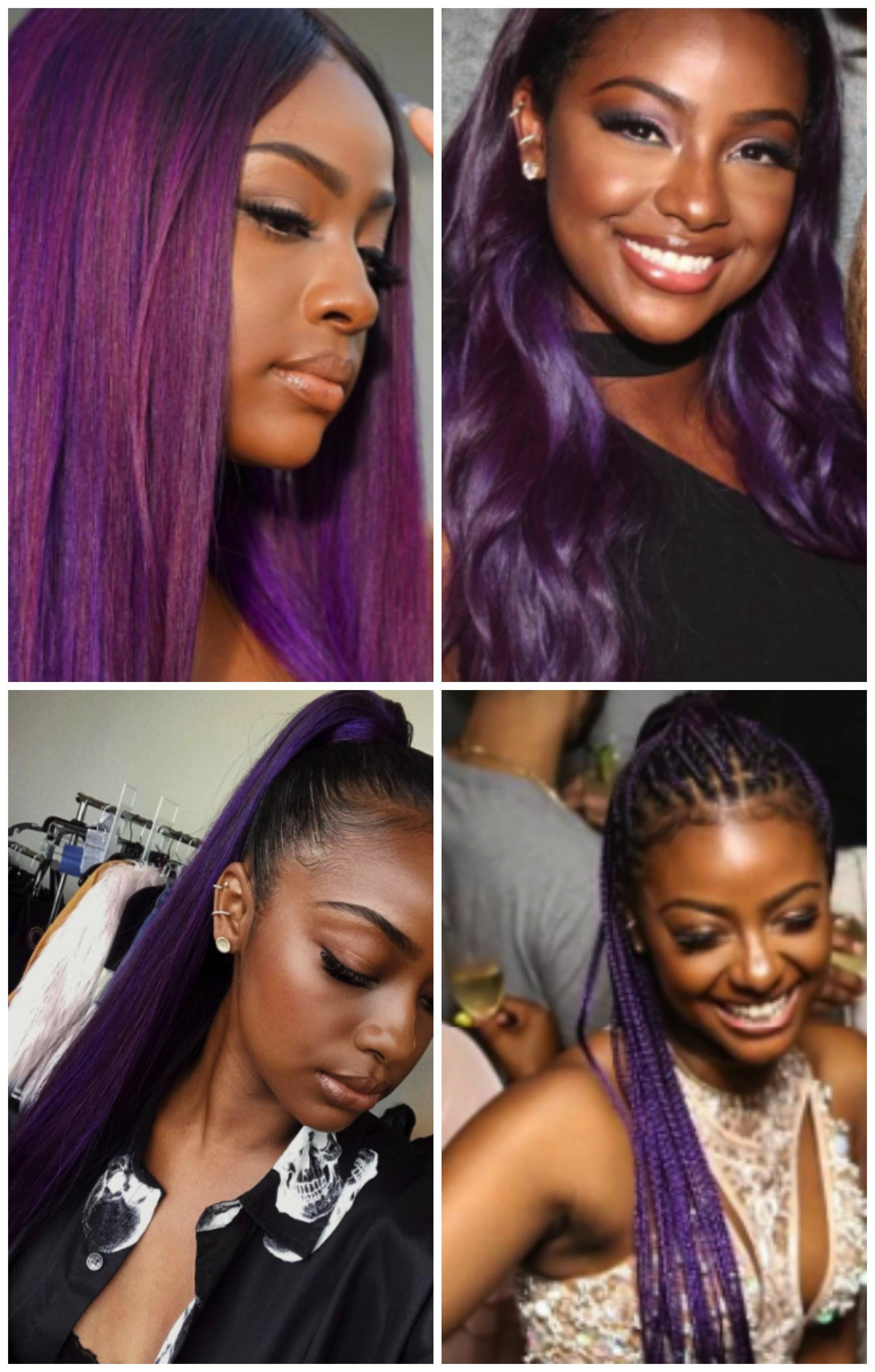 Top 13 Cute Purple Hairstyles for Black Girls this Season