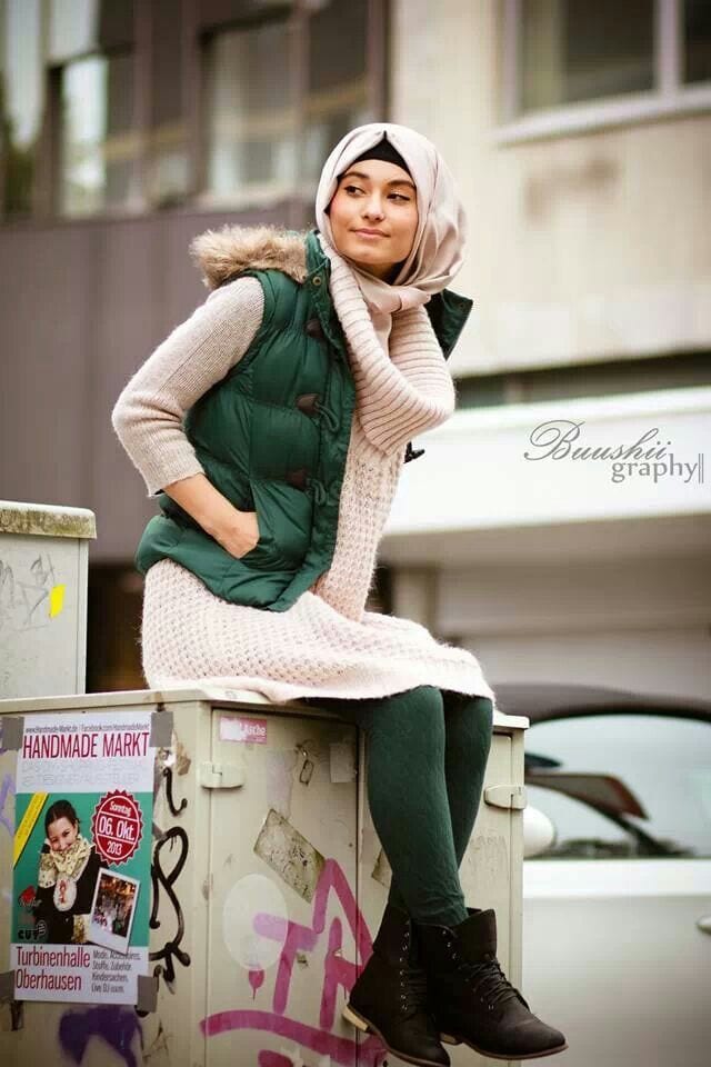 Latest hijab winter fashion