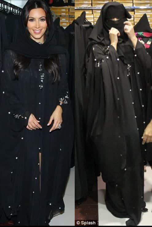 kim kardashian wearing abayas