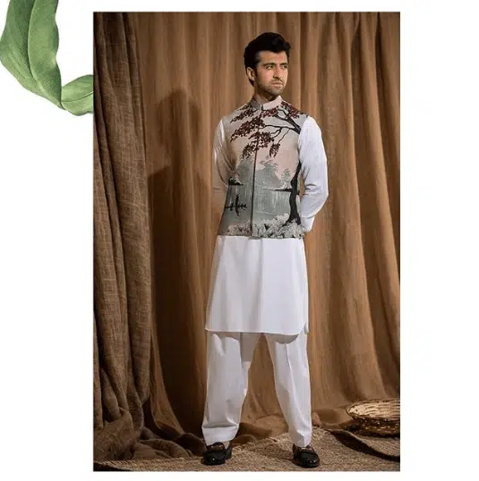 how to wear waistcoat with shalwar kameez men