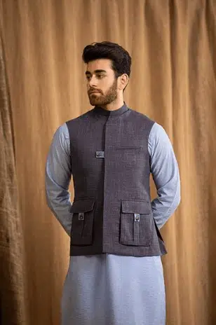 how to wear waistcoat with shalwar kameez men