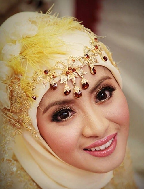 perhiasan hijab pengantin