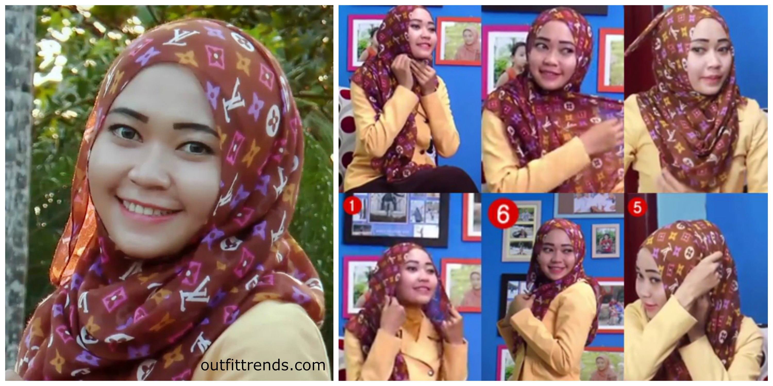 tutorial gambar hijab paris sederhana