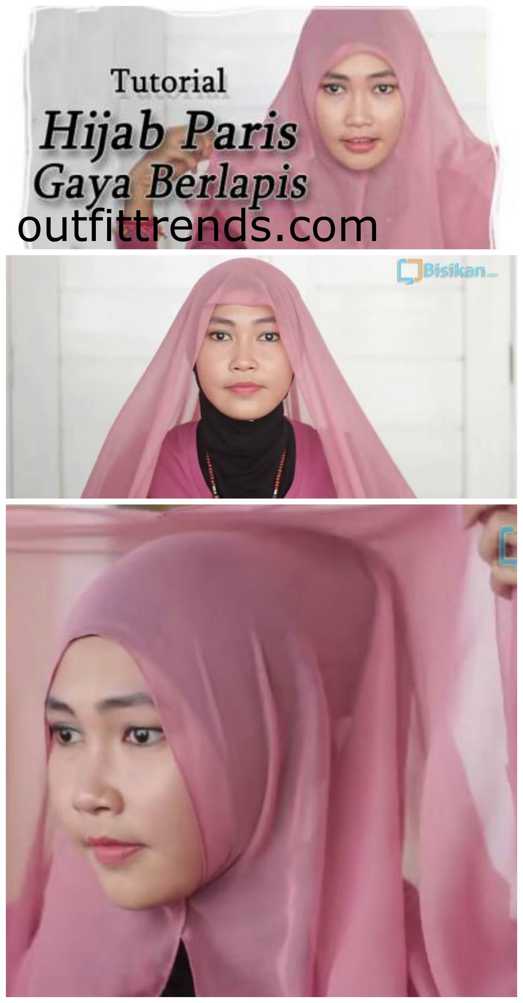 tutorial hijab paris modern sederhana