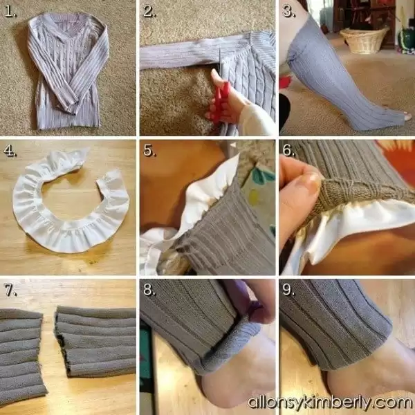 DIY LEG WARMERSSOCKS FROM AN OLD SWEATER