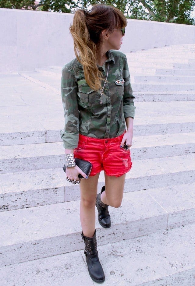 combat boots with shorts