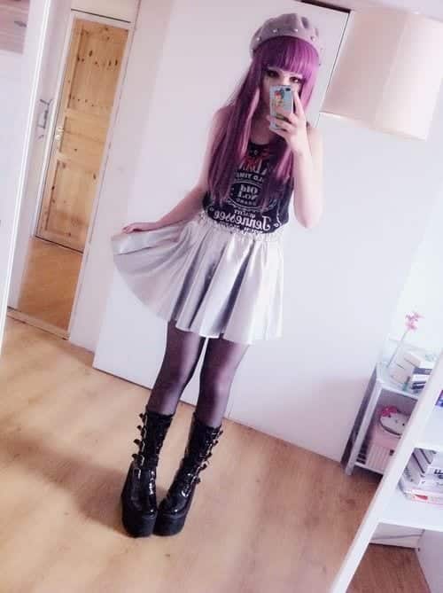 Cute goth style outfit ideas (3)