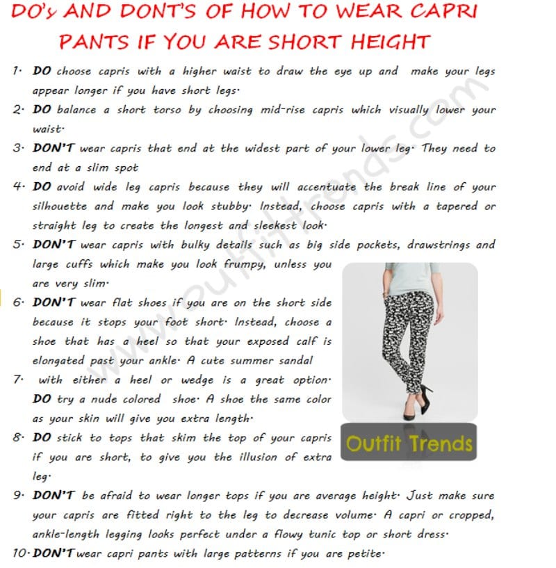 Best Tips On How to Wear Capri Pants if You are Short Height