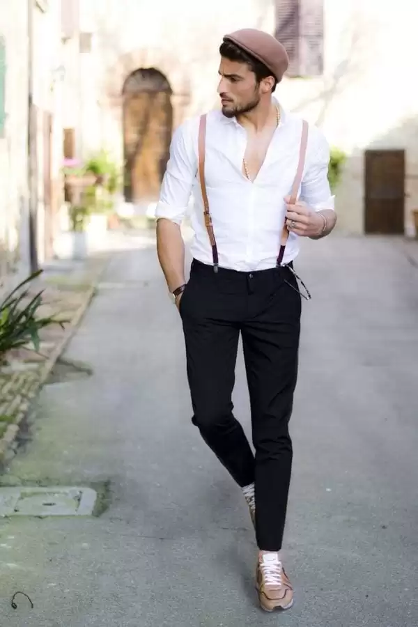 mens outfits with suspenders