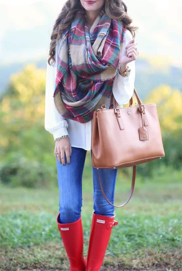 Outfits with Bunter Boots-20 Ways to Wear Hunter Boots