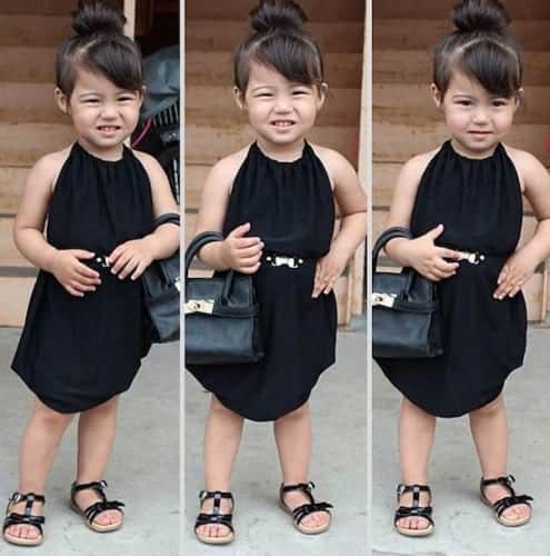 Kids outfit swag with black dress