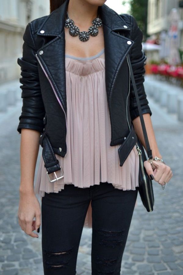 leather jacket outfits for girls (18)