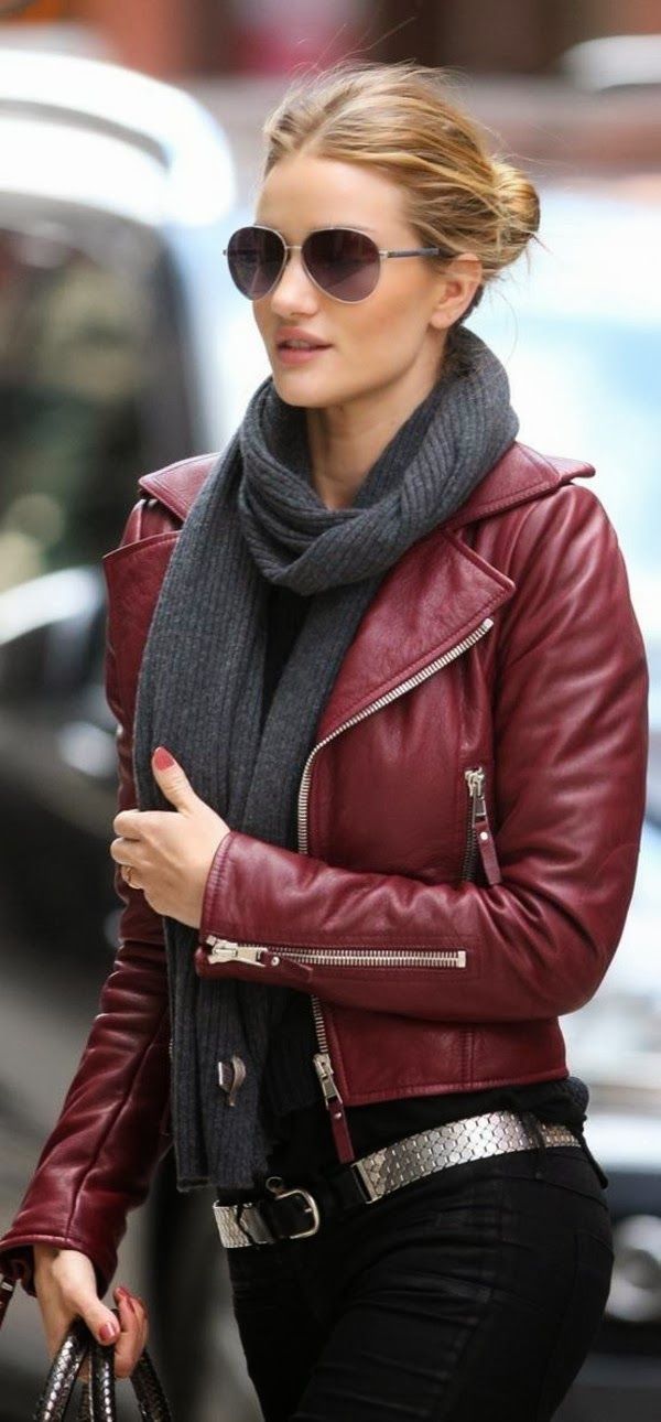 Fashion Jackets Leather Jackets Cabrini Leather Jacket red casual look 
