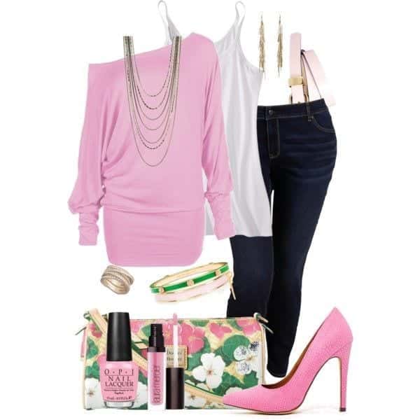 pink outfits for plus size girls (8)