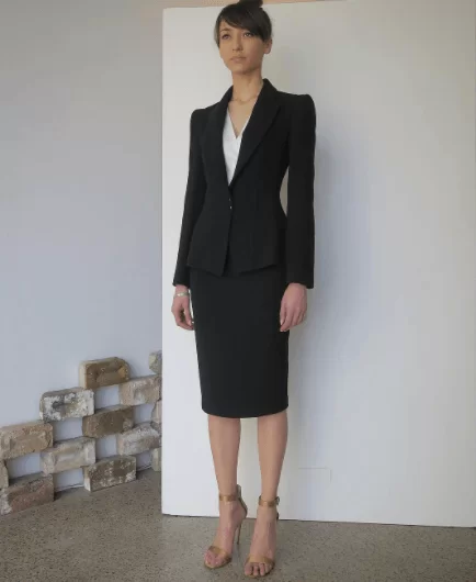 pencil skirt suit outfit