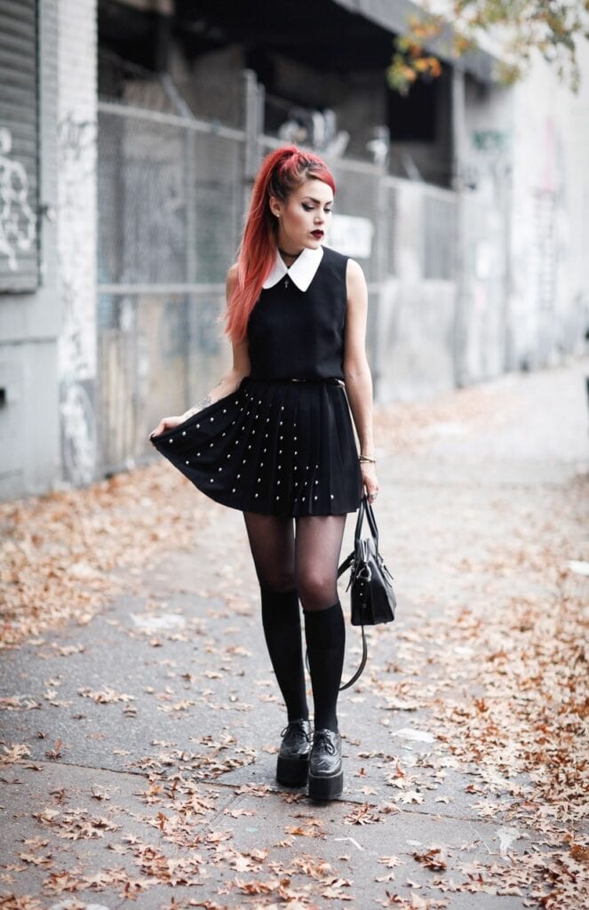 5.-black-collar-dress-with-platform-shoes