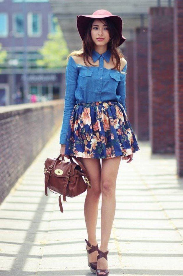 20 Ideas How to Style Floral Skirts This Spring/Summer