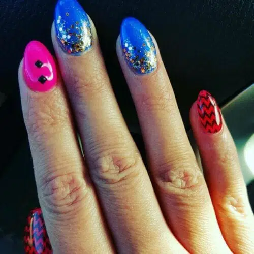 Multi Colored Nail Art Idea