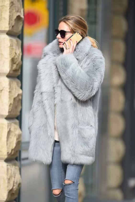Comma Fake Fur Coat silver-colored casual look Fashion Coats Fake Fur Coats 