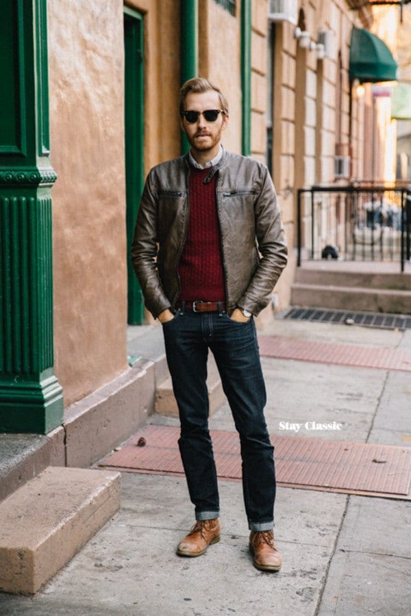Ideas for Men to wear Leather Jackets (5)