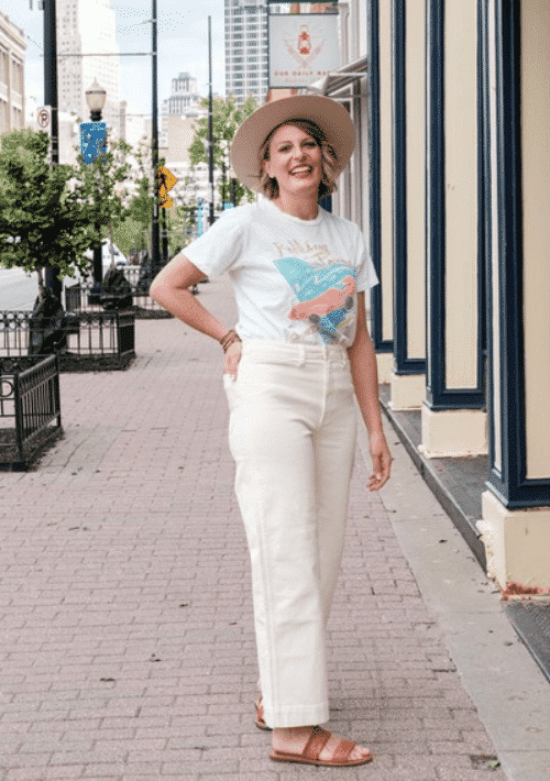 white wide leg pants outfits for women