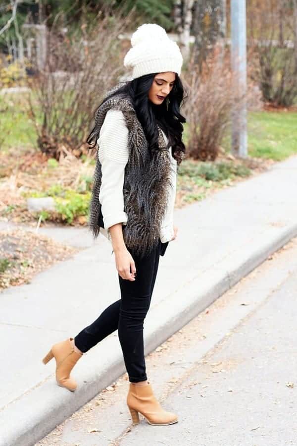 Fur Vest Outfits - 18 Chic Ideas On How to Wear a Fur Vest