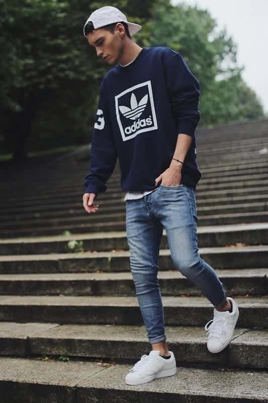 How to Style Adidas Superstar Men-18 Outfits with Adidas Sneakers
