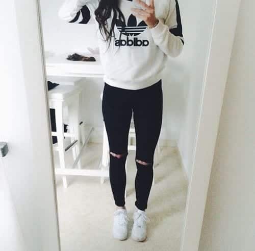 cool ways to wear outfits with adidas shoes (13)