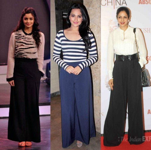 indian bollywood actresses wearing palazzo pants