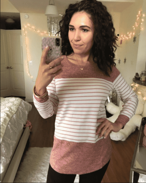 striped top petite outfit