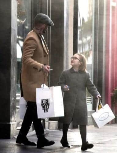 David Beckham and Harper Out Shopping