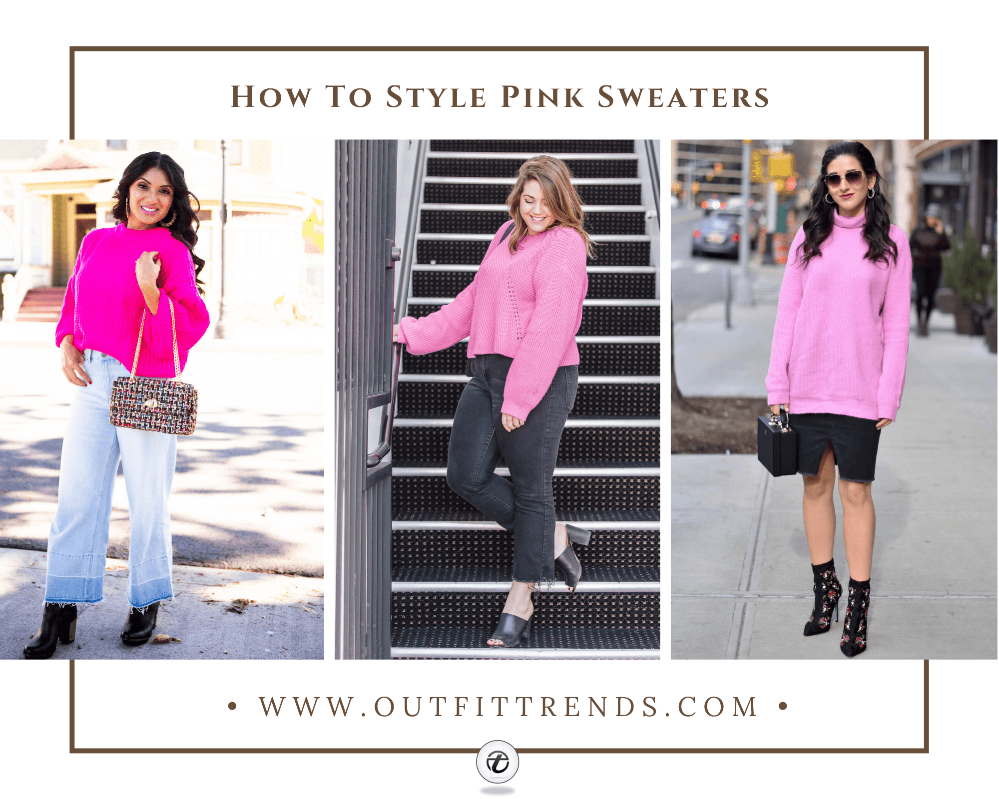 what to wear with pink sweaters