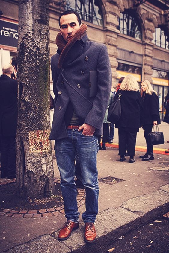 how to wear Jeans with Long Coat