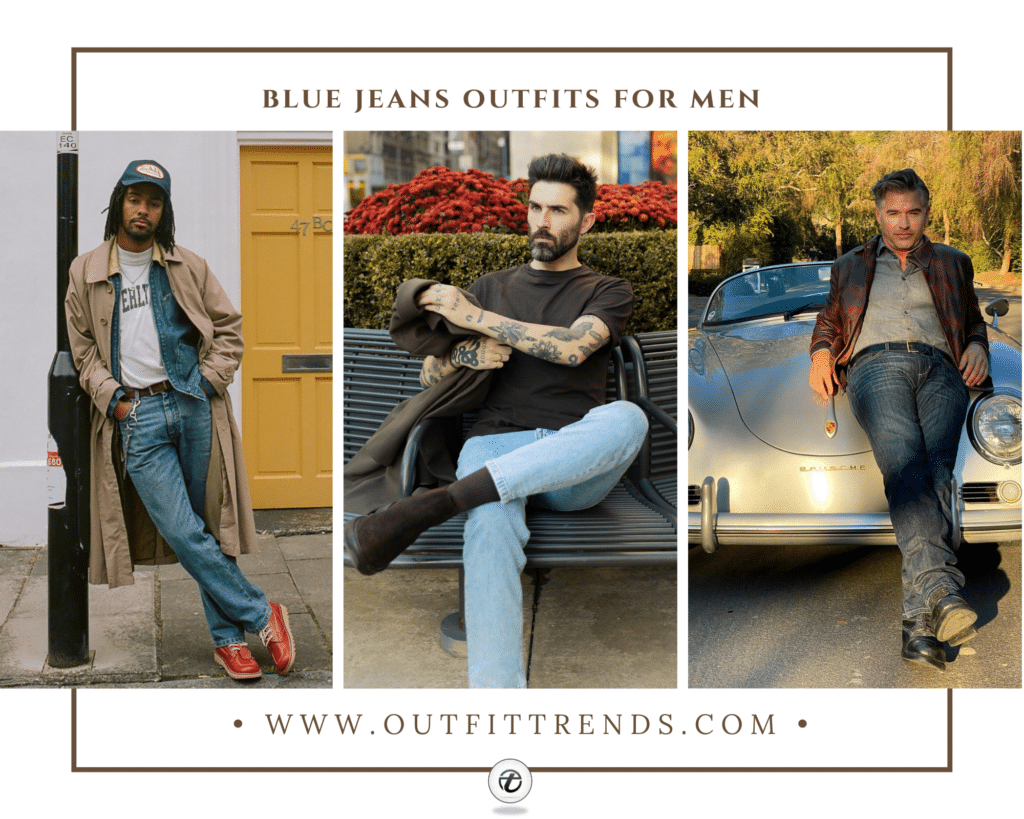 mens outfits with blue jeans