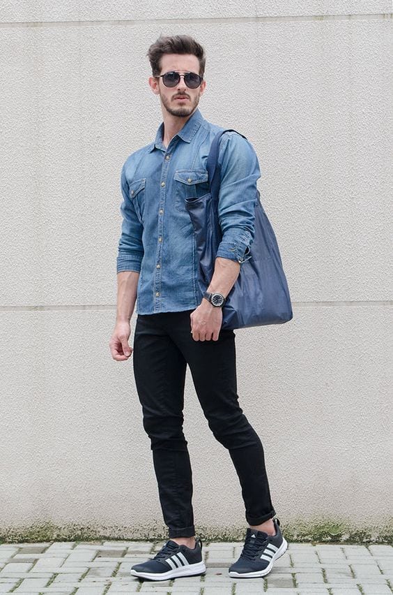 black jeans outfits for men