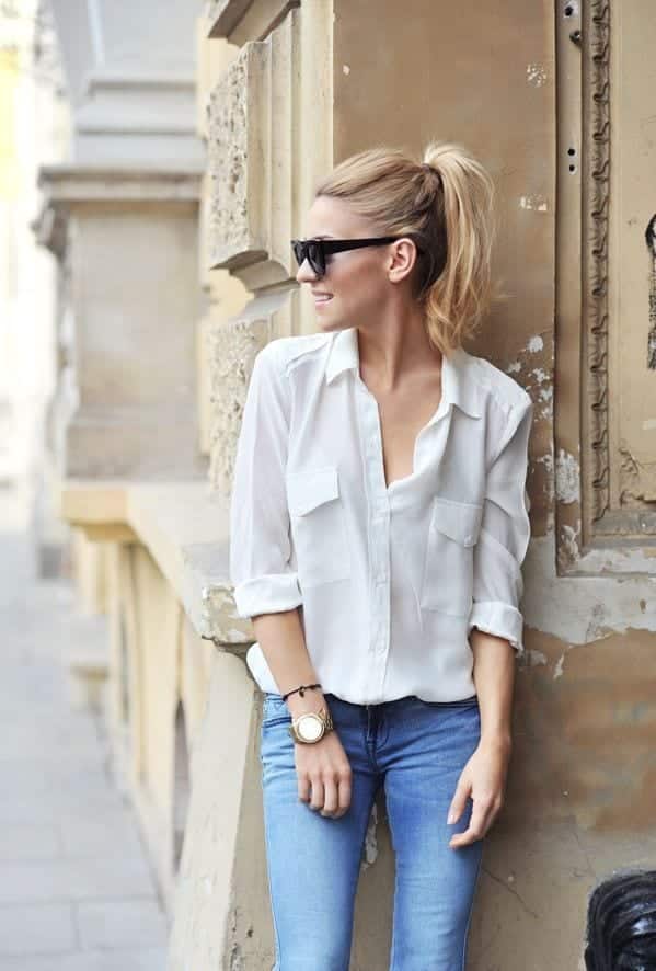 White Shirt Outfits-18 Ways To Wear White Shirts For Girls