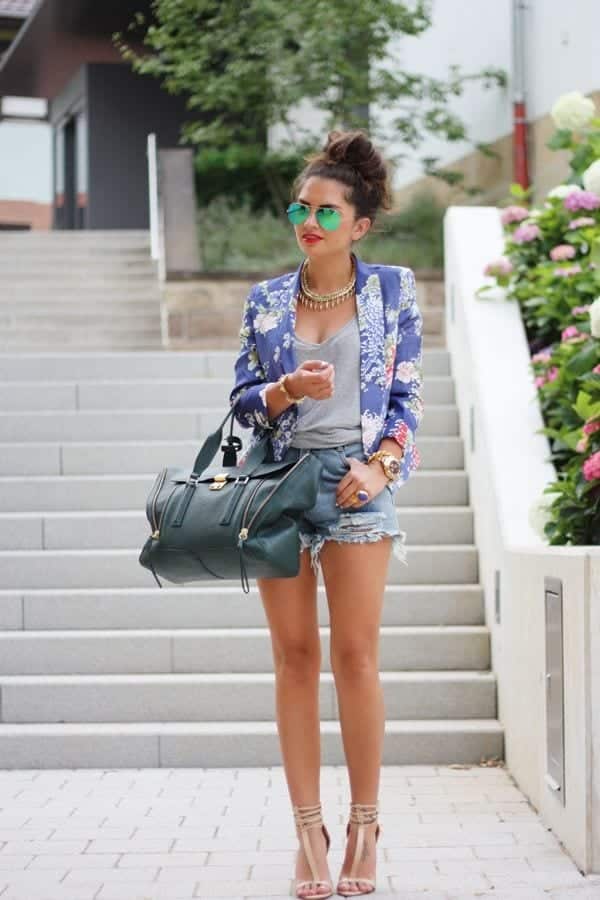 Spring Outfits With Floral Jackets-12 Cute Outfit Ideas