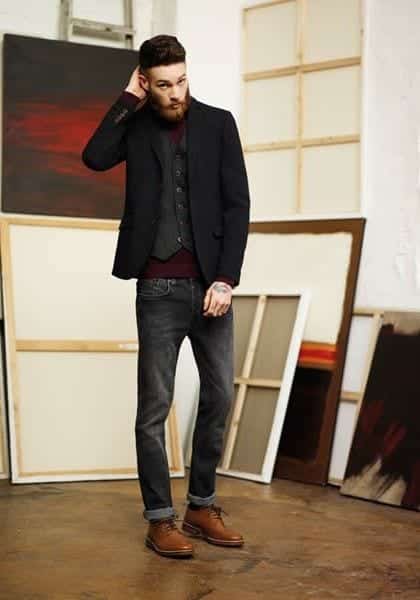 How to wear brown shoes with black pants for men (12)