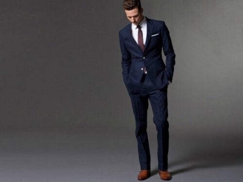 Blue Suits with Brown Shoes Ideas for Men