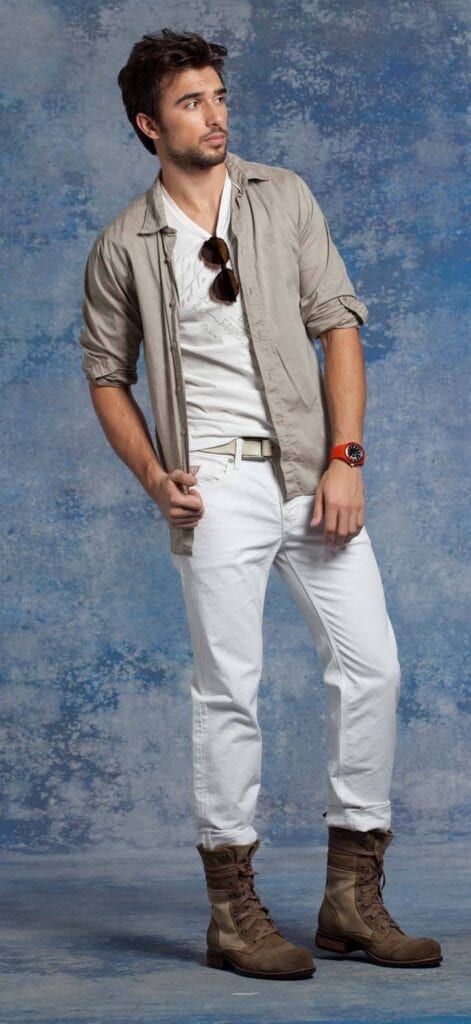 how to wear white jeans for men (8)
