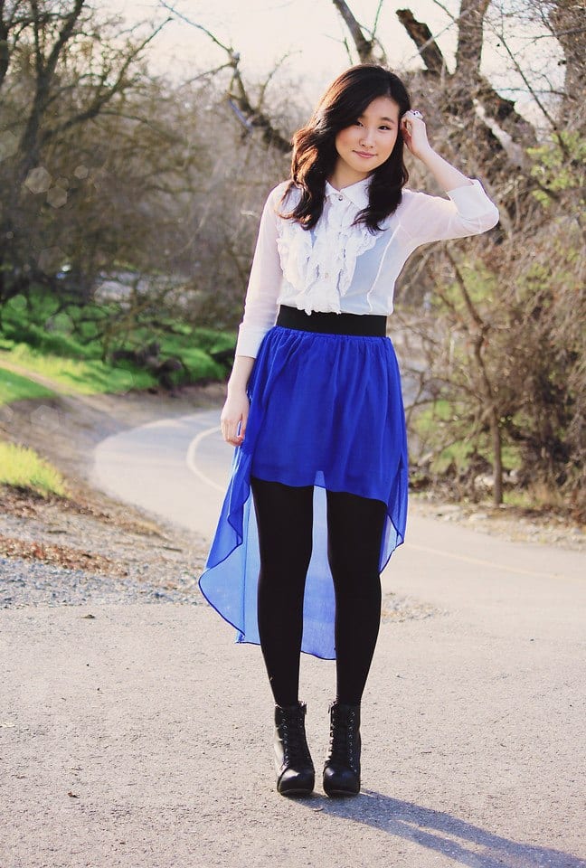 how to wear cobalt blue skirts (24)